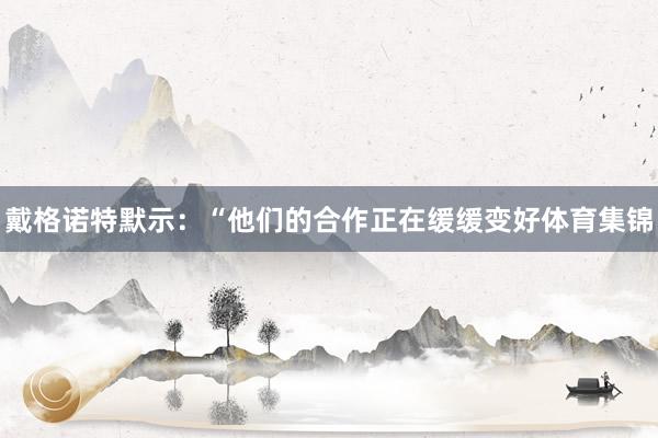 戴格诺特默示：“他们的合作正在缓缓变好体育集锦