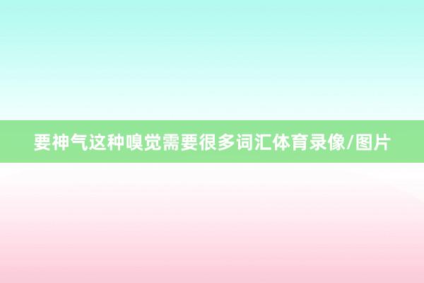 要神气这种嗅觉需要很多词汇体育录像/图片