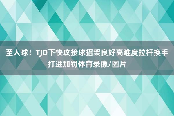至人球！TJD下快攻接球招架良好高难度拉杆换手打进加罚体育录像/图片