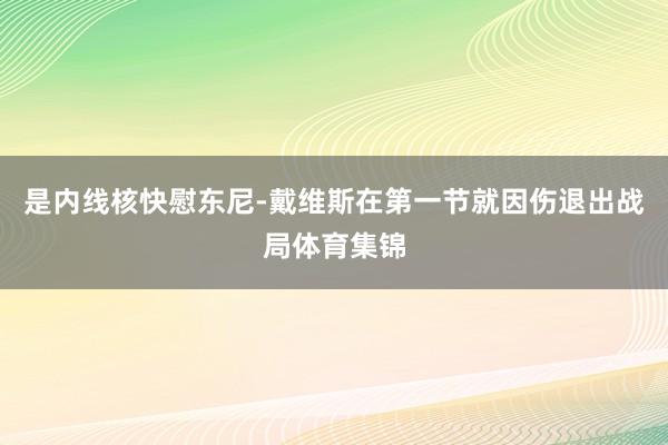 是内线核快慰东尼-戴维斯在第一节就因伤退出战局体育集锦