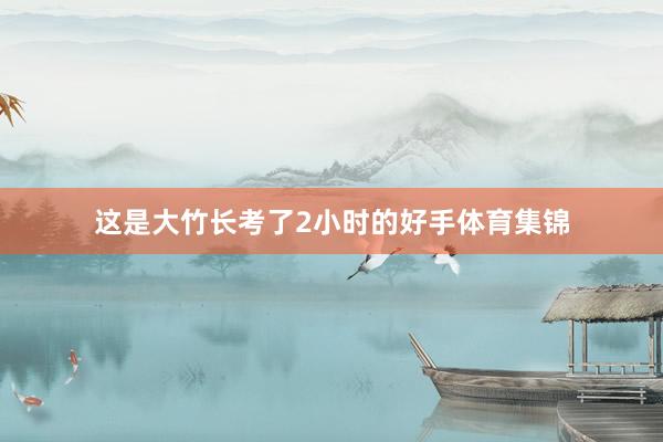 这是大竹长考了2小时的好手体育集锦