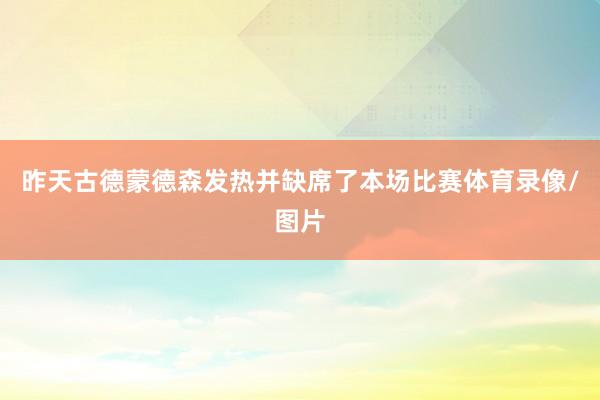 昨天古德蒙德森发热并缺席了本场比赛体育录像/图片