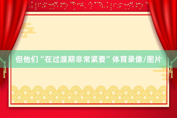但他们“在过渡期非常紧要”体育录像/图片