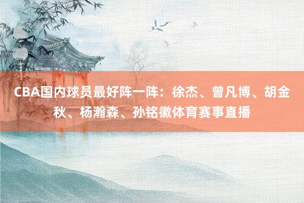 CBA国内球员最好阵一阵：徐杰、曾凡博、胡金秋、杨瀚森、孙铭徽体育赛事直播