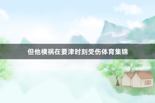 但他横祸在要津时刻受伤体育集锦