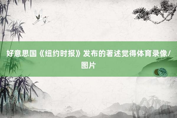 好意思国《纽约时报》发布的著述觉得体育录像/图片