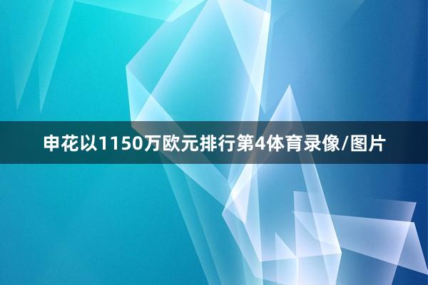 申花以1150万欧元排行第4体育录像/图片