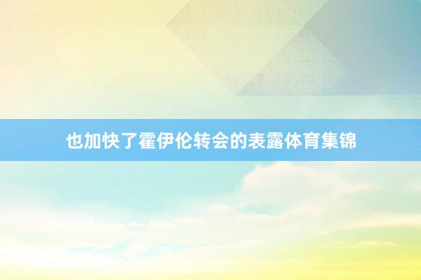 也加快了霍伊伦转会的表露体育集锦