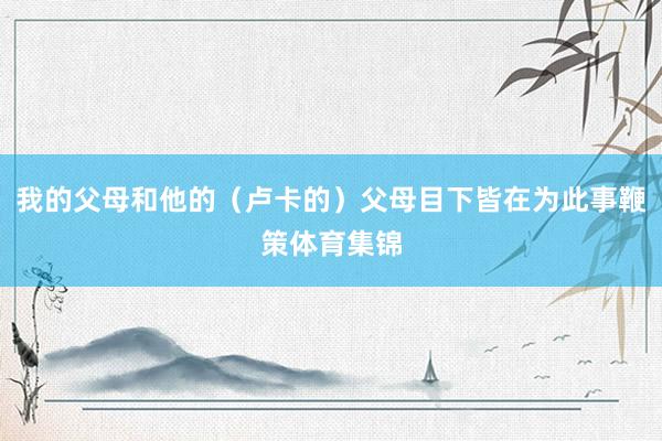 我的父母和他的（卢卡的）父母目下皆在为此事鞭策体育集锦