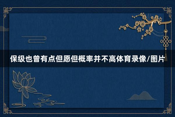 保级也曾有点但愿但概率并不高体育录像/图片