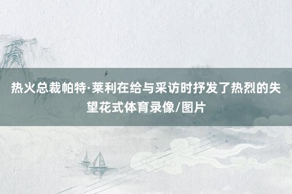 热火总裁帕特·莱利在给与采访时抒发了热烈的失望花式体育录像/图片