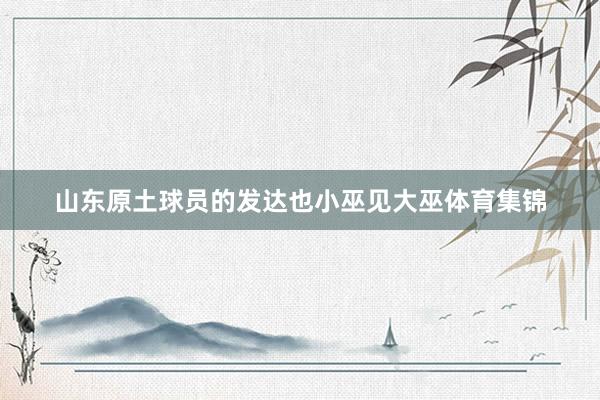 山东原土球员的发达也小巫见大巫体育集锦